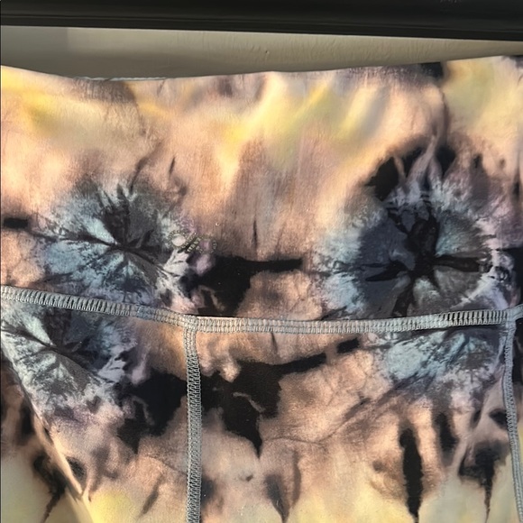 Blue and Yellow Bike Shorts with Tie-Dye Effect - Picture 7 of 9